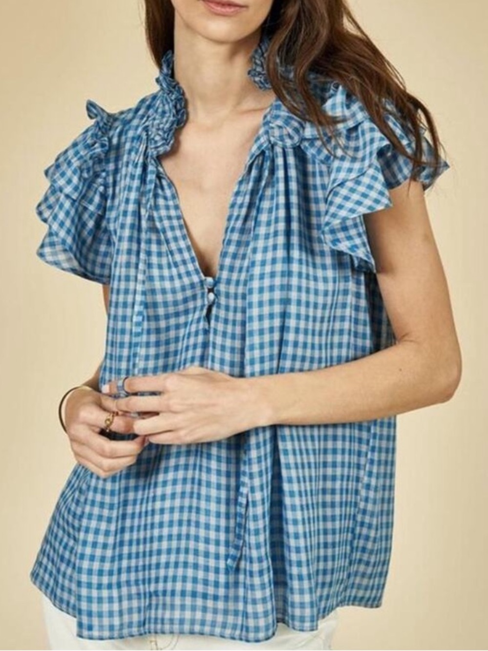Hunter Bell Quinn Gingham Blouse